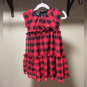 Pastourelle Red and Black Checker Dress - 3T Like New
